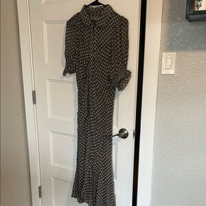 Anthropologie Black and White Long Sleeve Dress